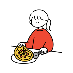 ピザを食べる女の子の画像