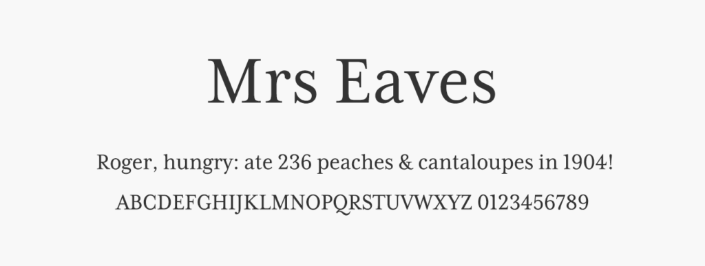 adobefont「Mrs Eaves」の画像