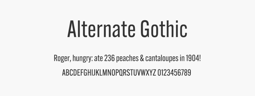 adobefont「Alternate Gothic」の画像