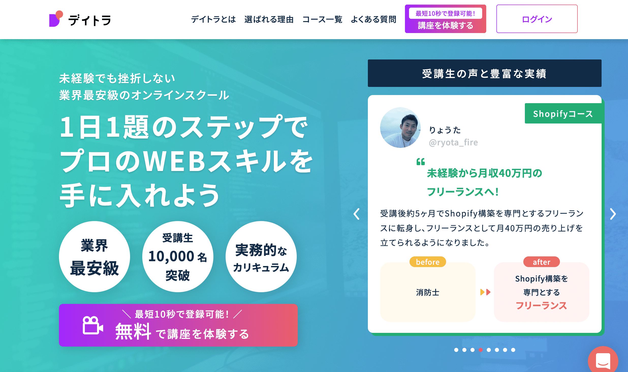 おすすめwebデザインスクール「デイトラ」の画像